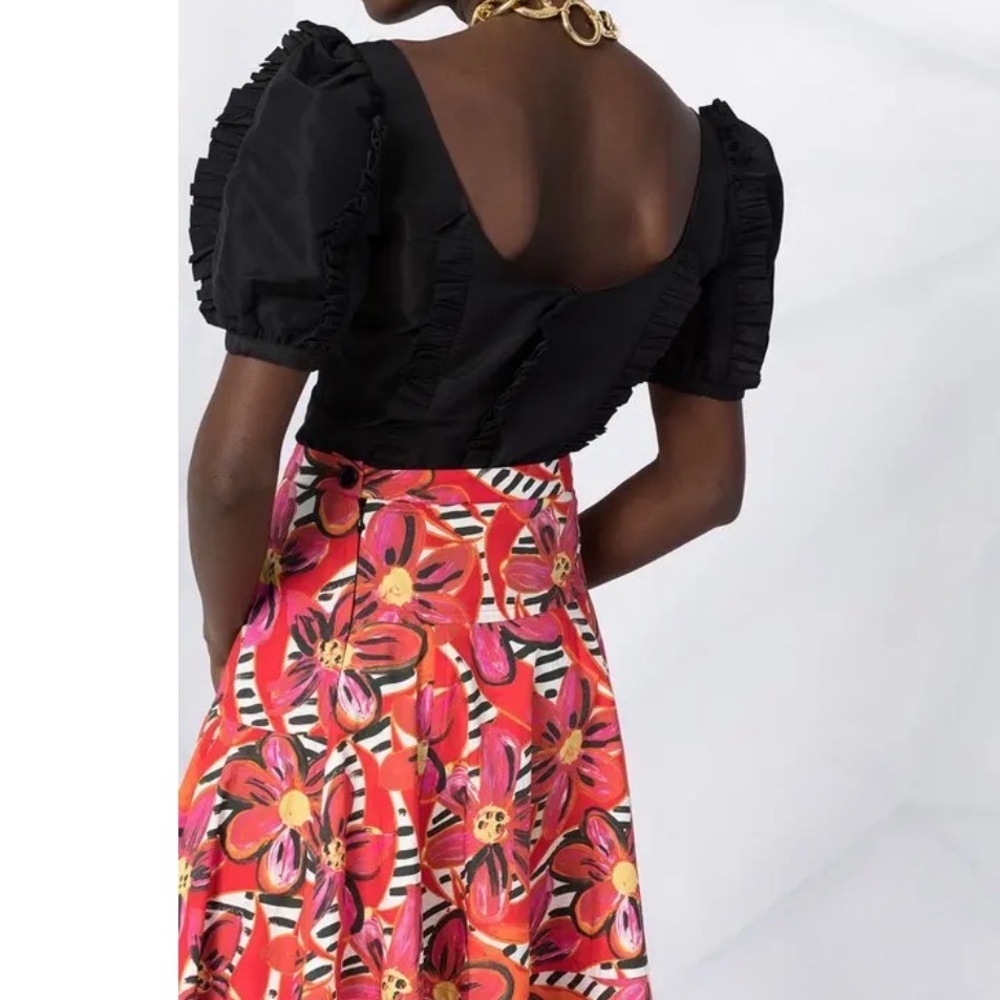 Marni Asymmetrical Skirt in Vibrant Pink and Red - Picture 4 of 10